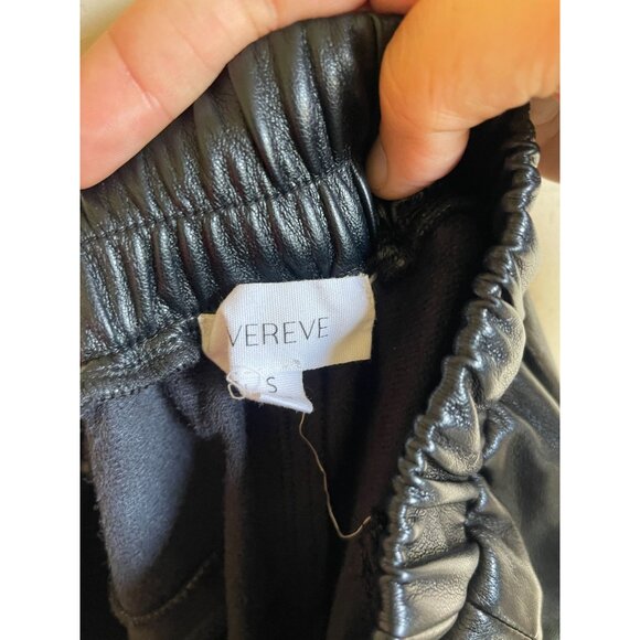 Evereve Jules Faux Leather Pants Women's Small black loose baggy elastic Drawstr - Picture 6 of 12